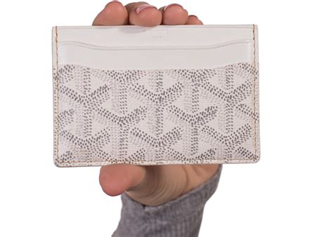 goyard cardholder white|white goyardine card holder.